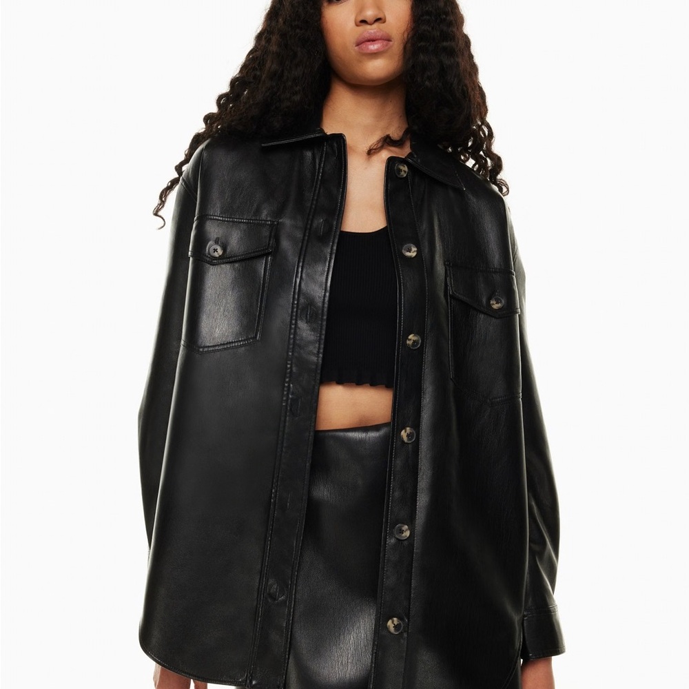 Aritzia Wilfred Lined Vegan Leather Shacket